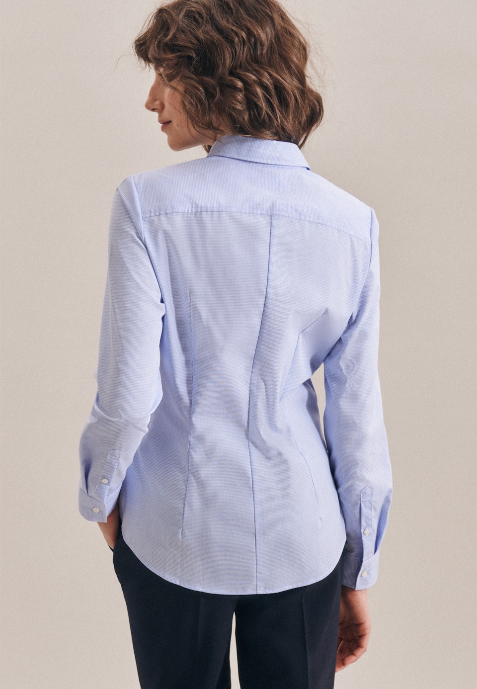 Bügelfreie Popeline Hemdbluse aus 100% Baumwolle in Hellblau | Seidensticker Onlineshop
