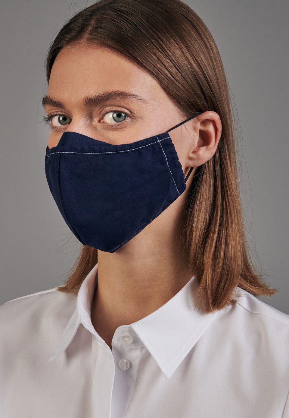 10er-Pack Mund-Nasen-Masken aus 100% Baumwolle in Dunkelblau | Seidensticker Onlineshop