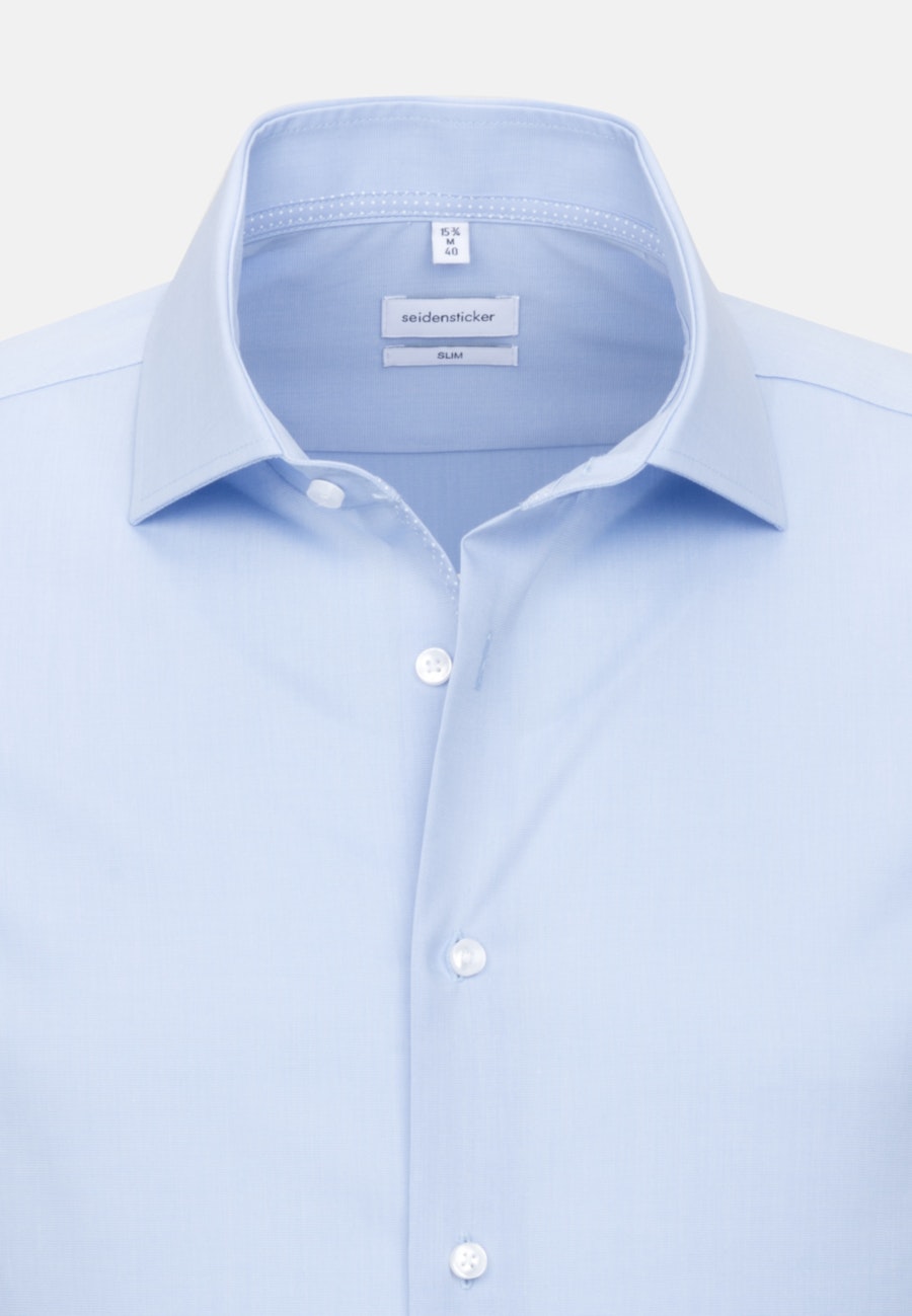 Bügelfreies Fil a fil Business Hemd in Slim mit Kentkragen in Hellblau |  Seidensticker Onlineshop