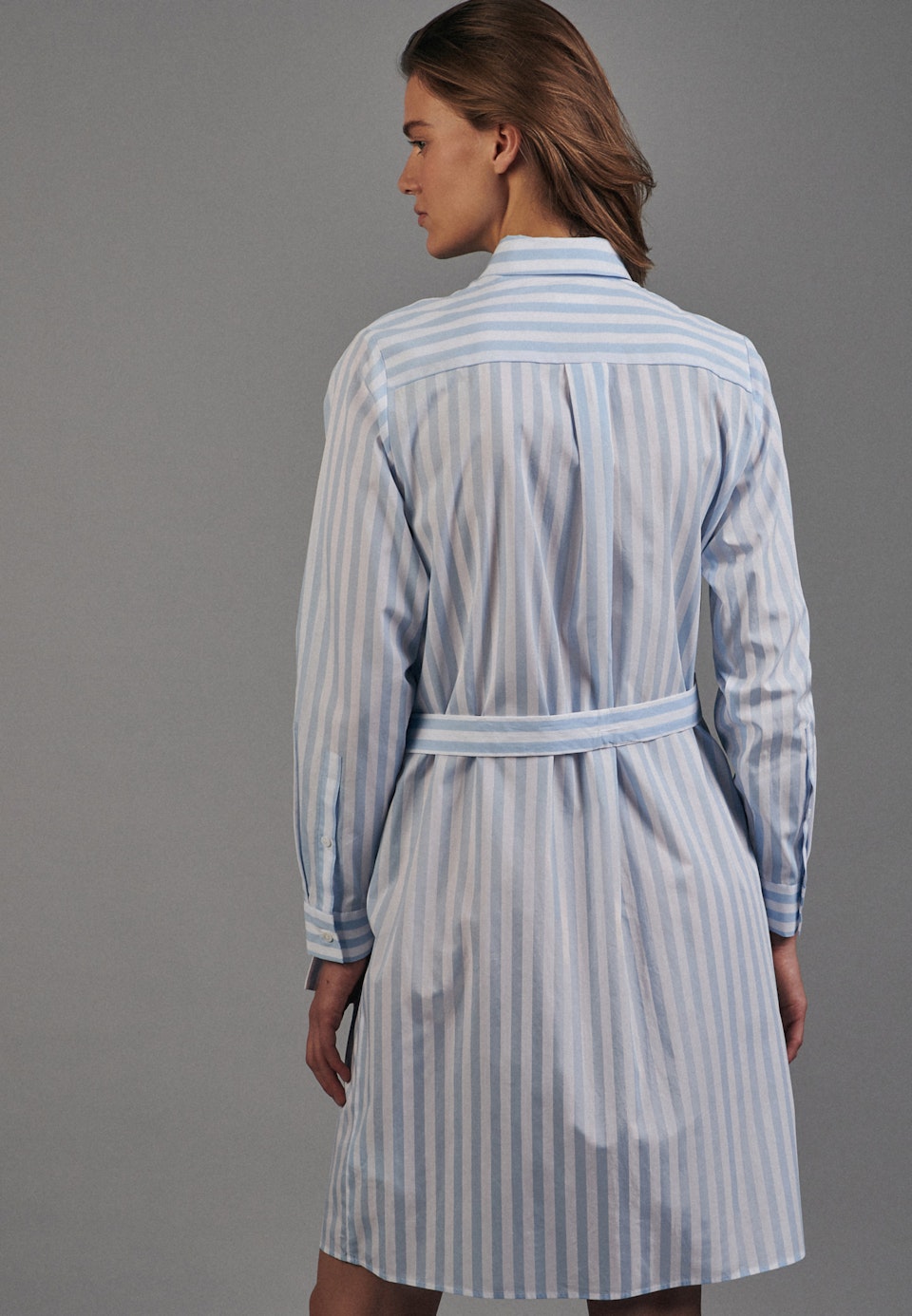 Popeline Midi Dress made of 100% Cotton in Light blue | Seidensticker Onlineshop
