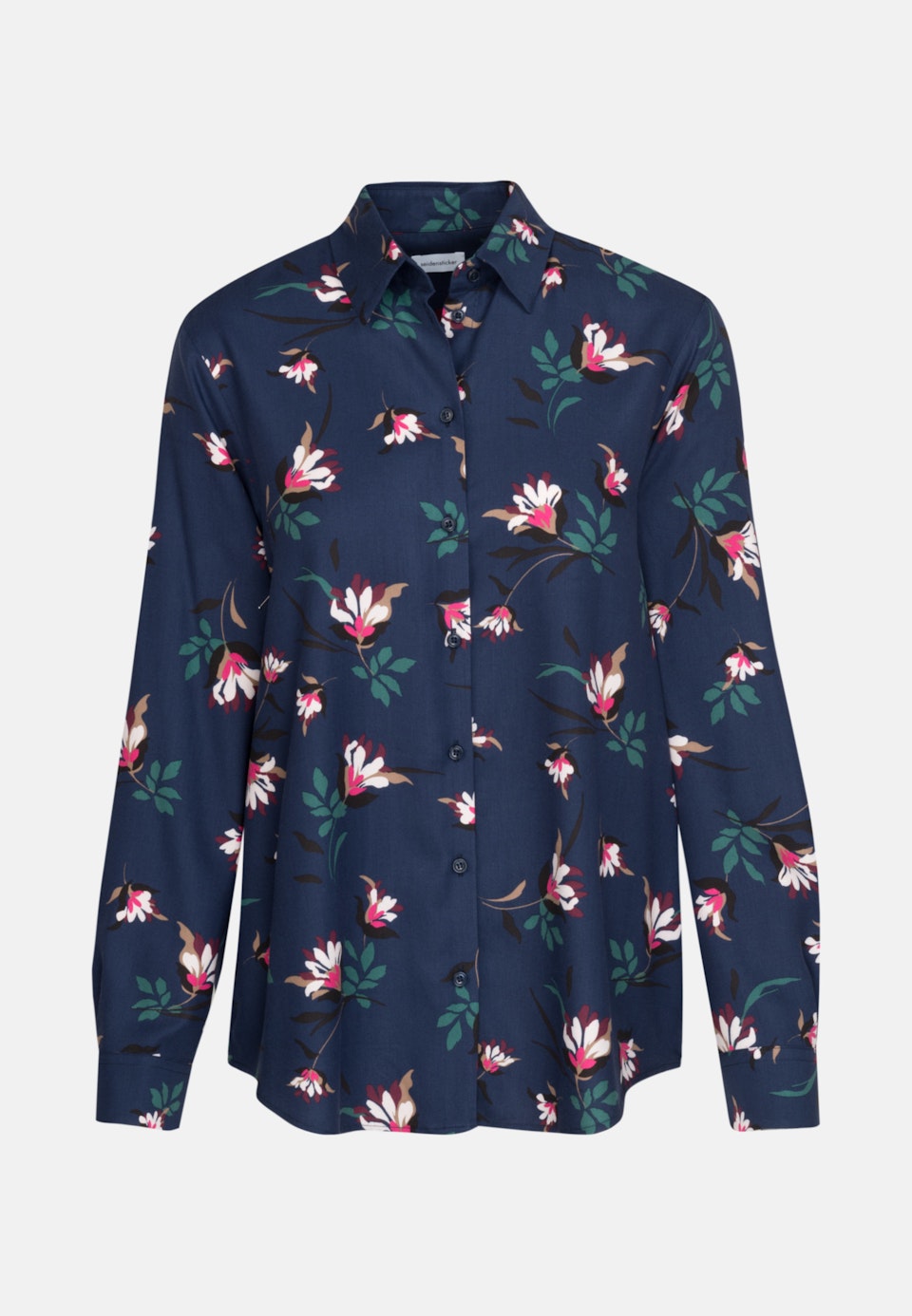 Twill Hemdbluse aus 100% Viskose in Dunkelblau | Seidensticker Onlineshop