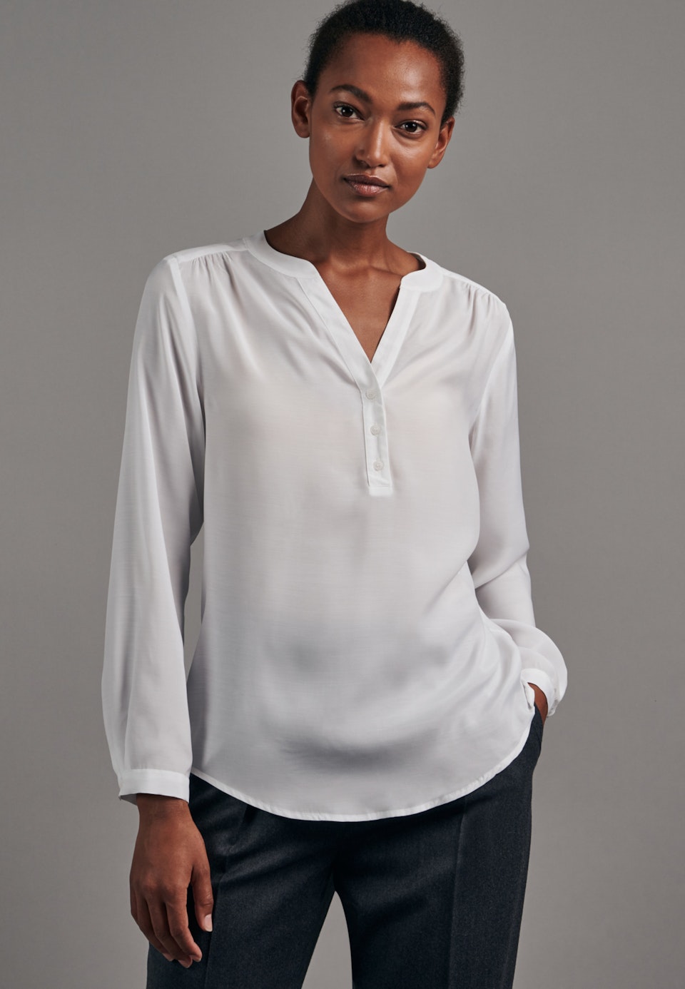 Voile Tunika aus 100% Viskose in Weiß | Seidensticker Onlineshop
