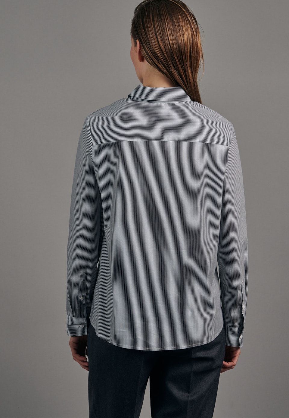 Poplin Shirt Blouse made of cotton blend in Dark blue | Seidensticker Onlineshop
