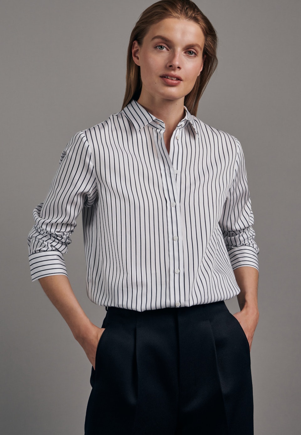 Satin Hemdbluse aus 100% Baumwolle in Weiß | Seidensticker Onlineshop