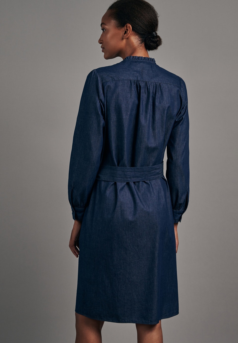 Denim Midi Dress made of 100% Cotton in Dark blue | Seidensticker Onlineshop