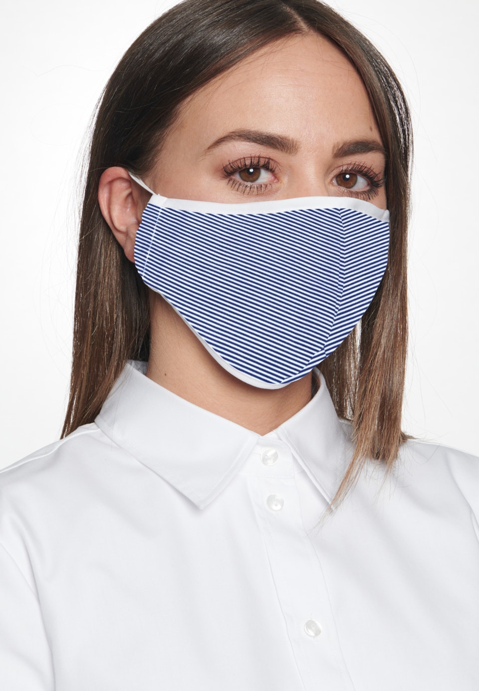 Ten-Pack Mouth and Nose Masks made of 100% Baumwolle in Medium blue | Seidensticker Onlineshop