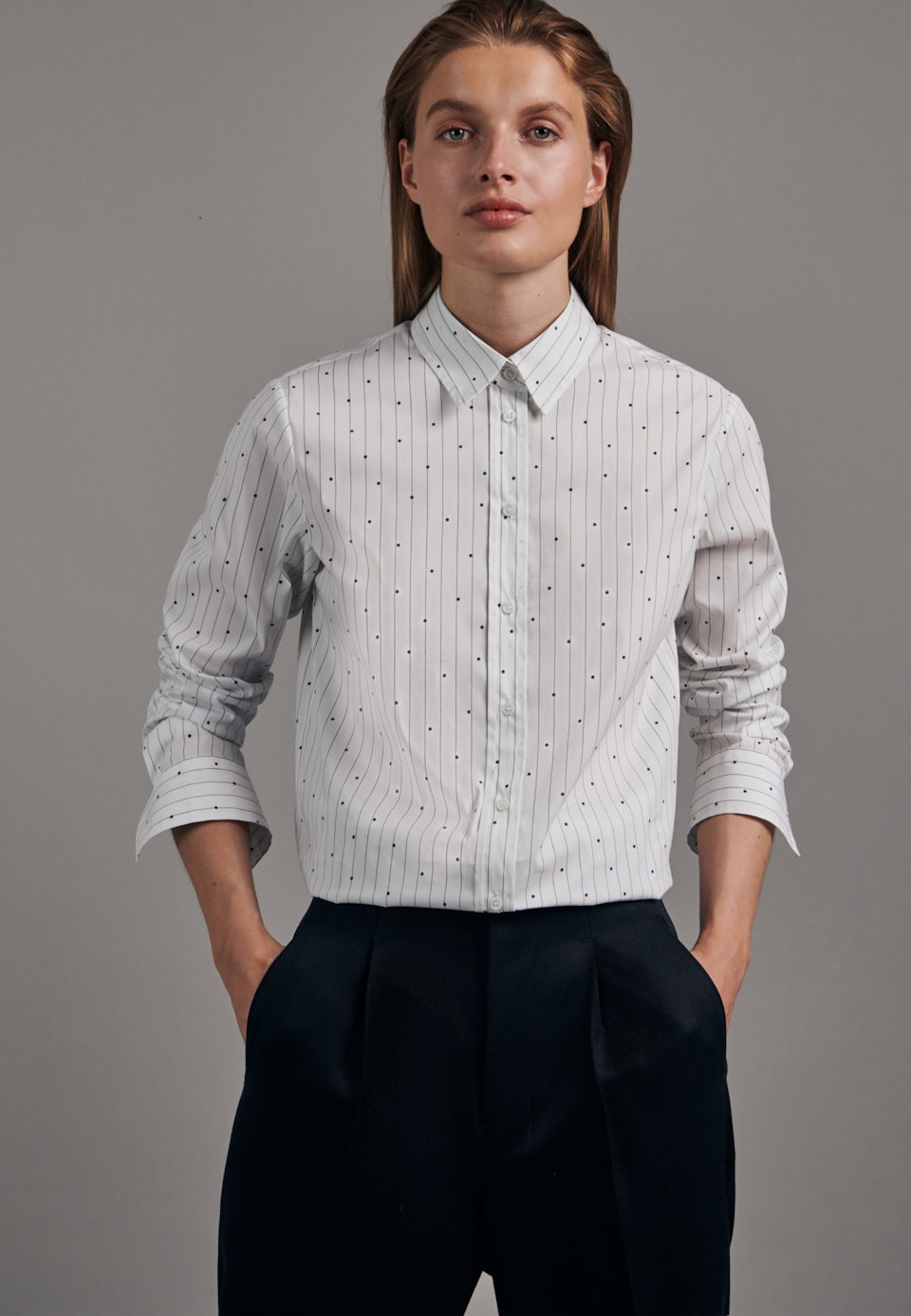 Poplin Shirt Blouse made of cotton blend in White | Seidensticker Onlineshop