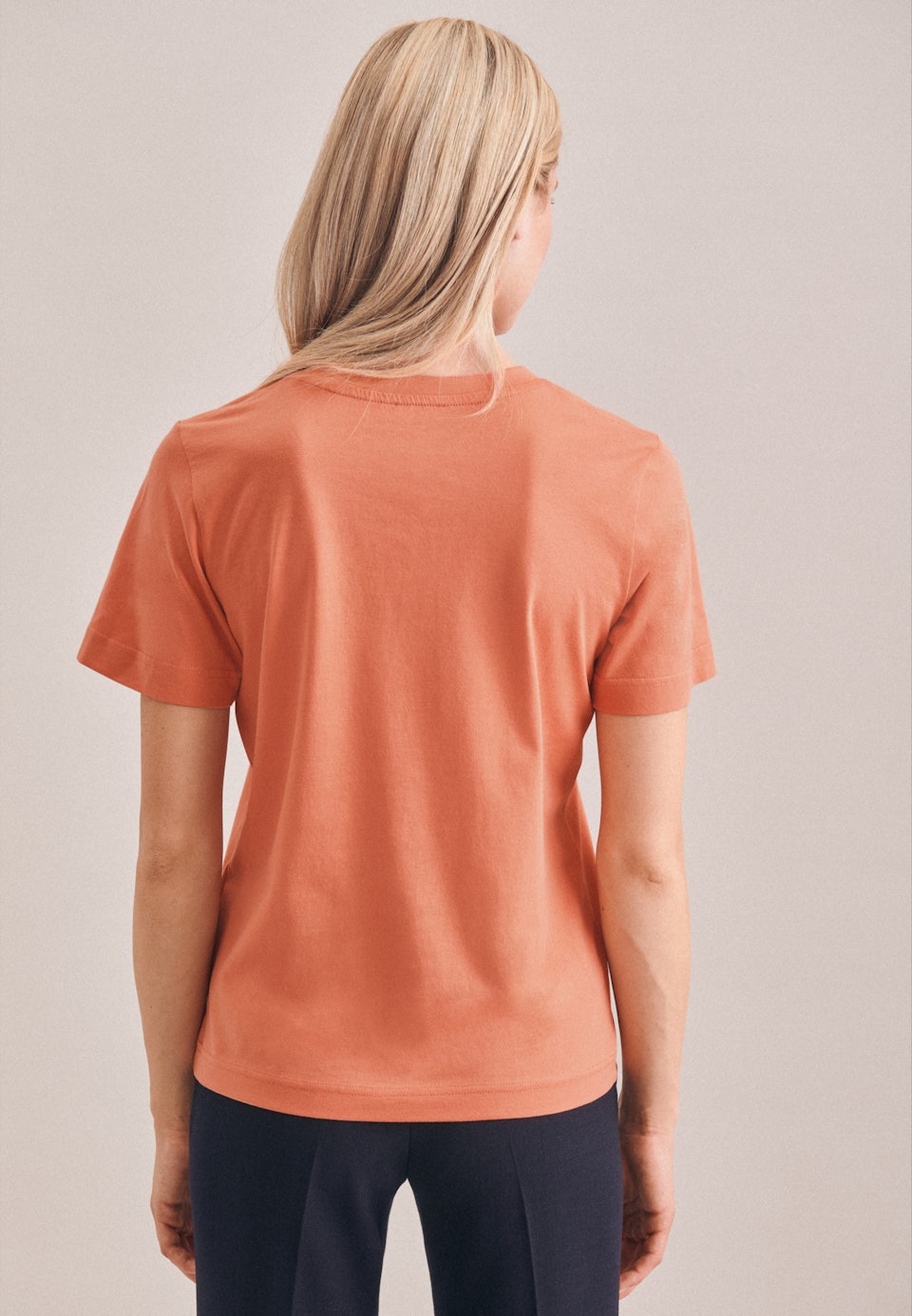 Rundhals T-Shirt aus 100% Baumwolle in Rosa/Pink |  Seidensticker Onlineshop