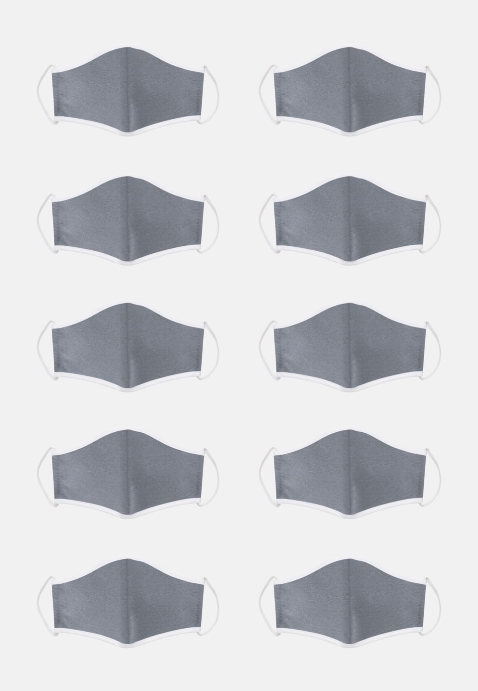 10er-Pack Mund-Nasen-Masken aus 100% Baumwolle in Grau | Seidensticker Onlineshop