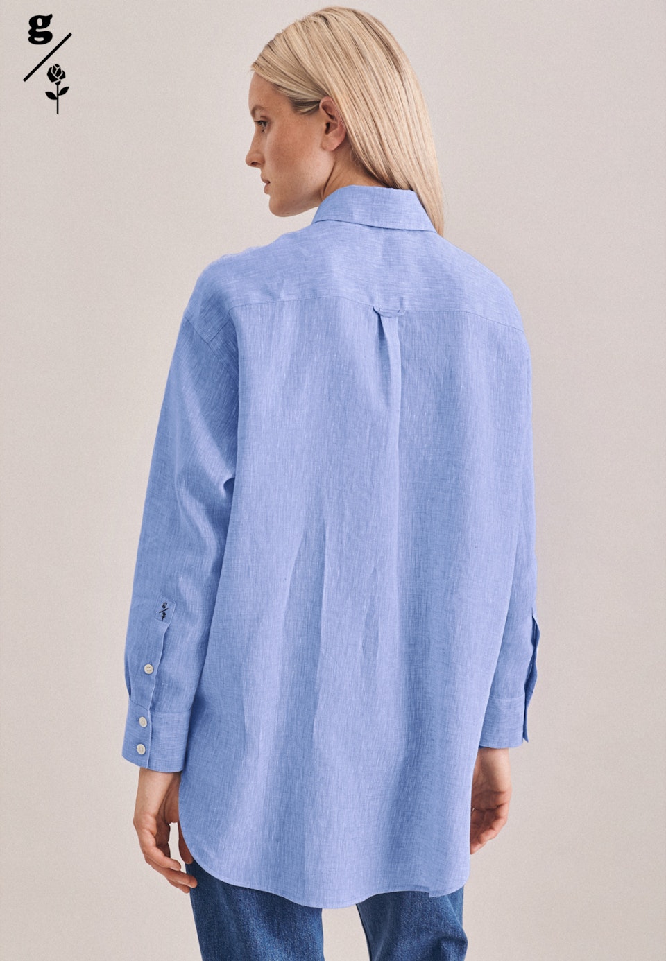 Linen Long Blouse made of 100% Linen in Dark blue |  Seidensticker Onlineshop