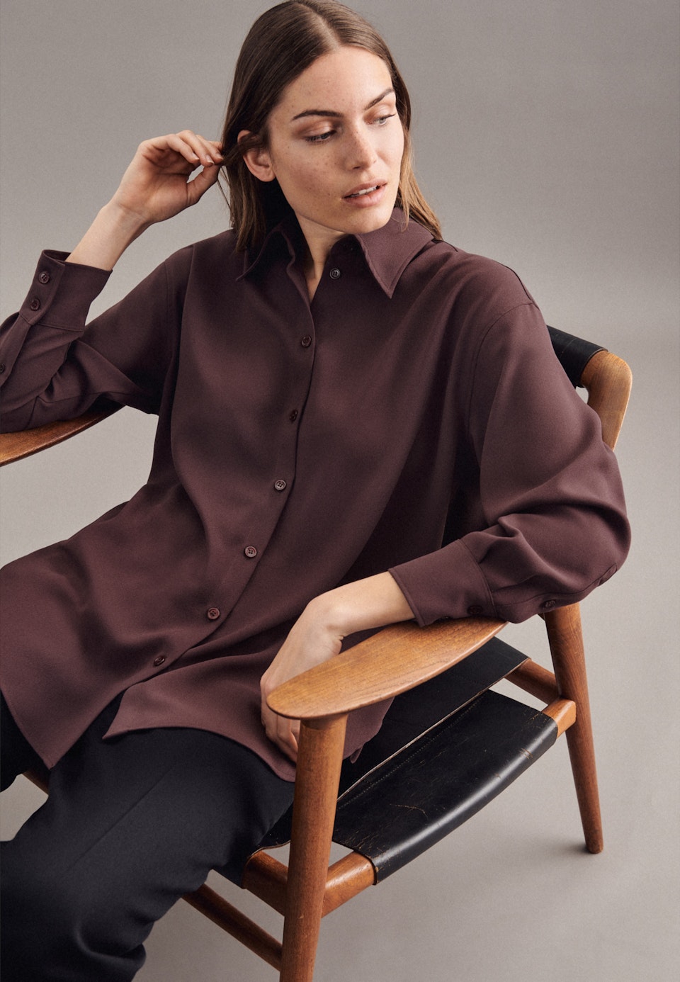 Krepp Longbluse in Rot | Seidensticker Onlineshop