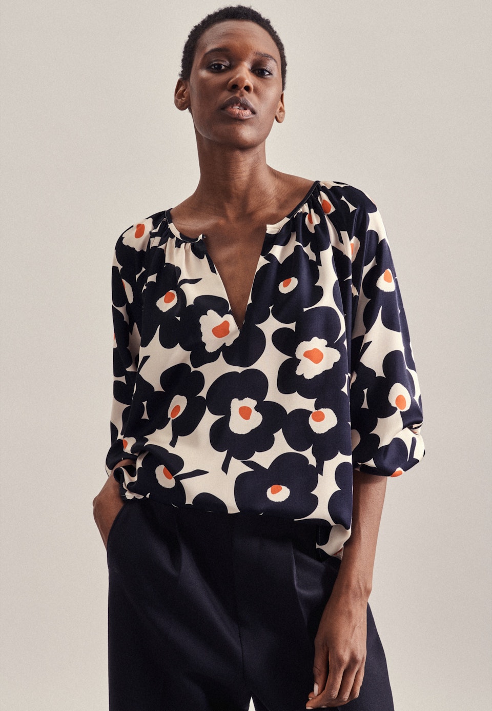 Satin Shirtbluse in Ecru | Seidensticker Onlineshop