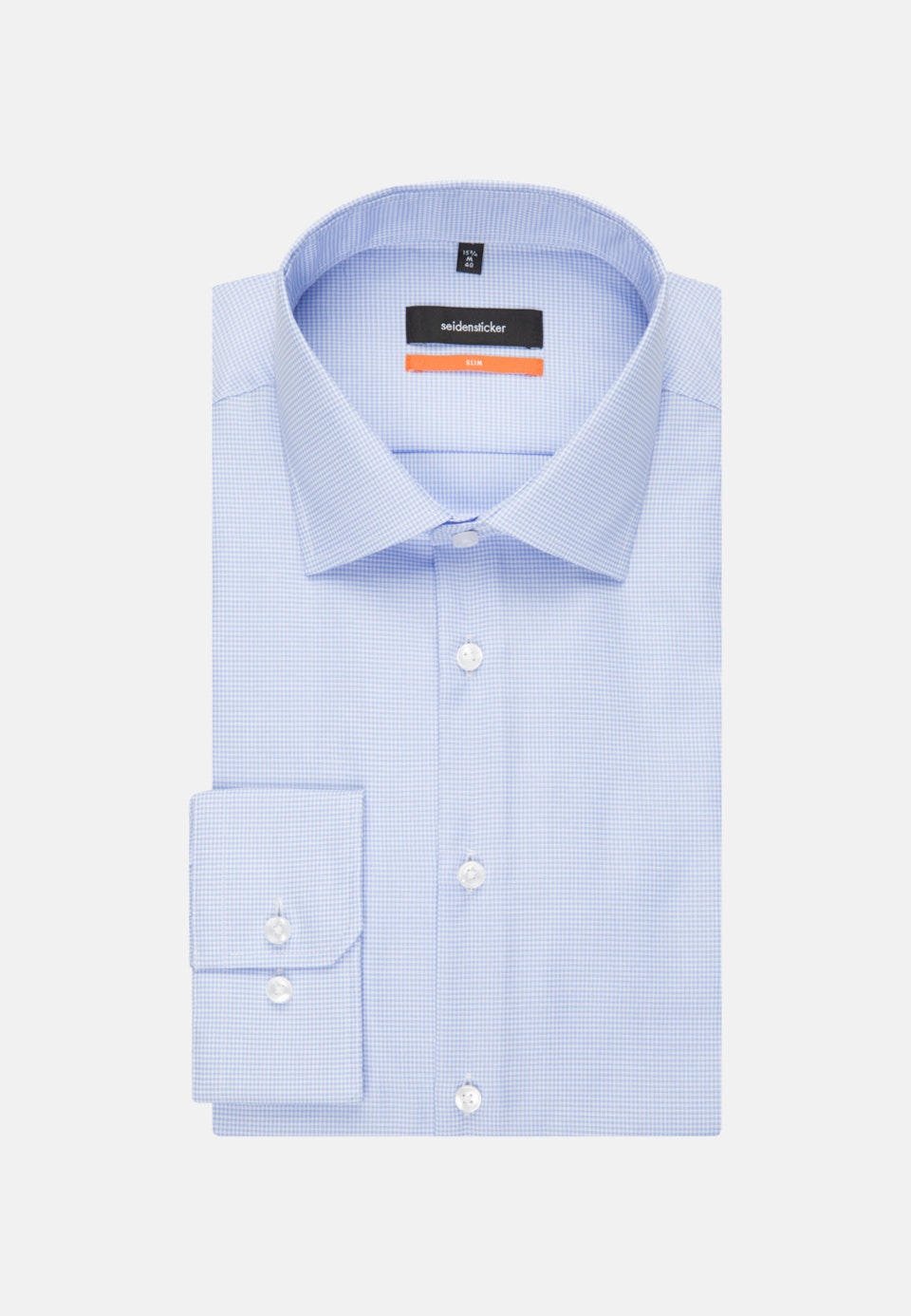 Bügelfreies Twill Business Hemd in Slim mit Kentkragen in Mittelblau | Seidensticker Onlineshop