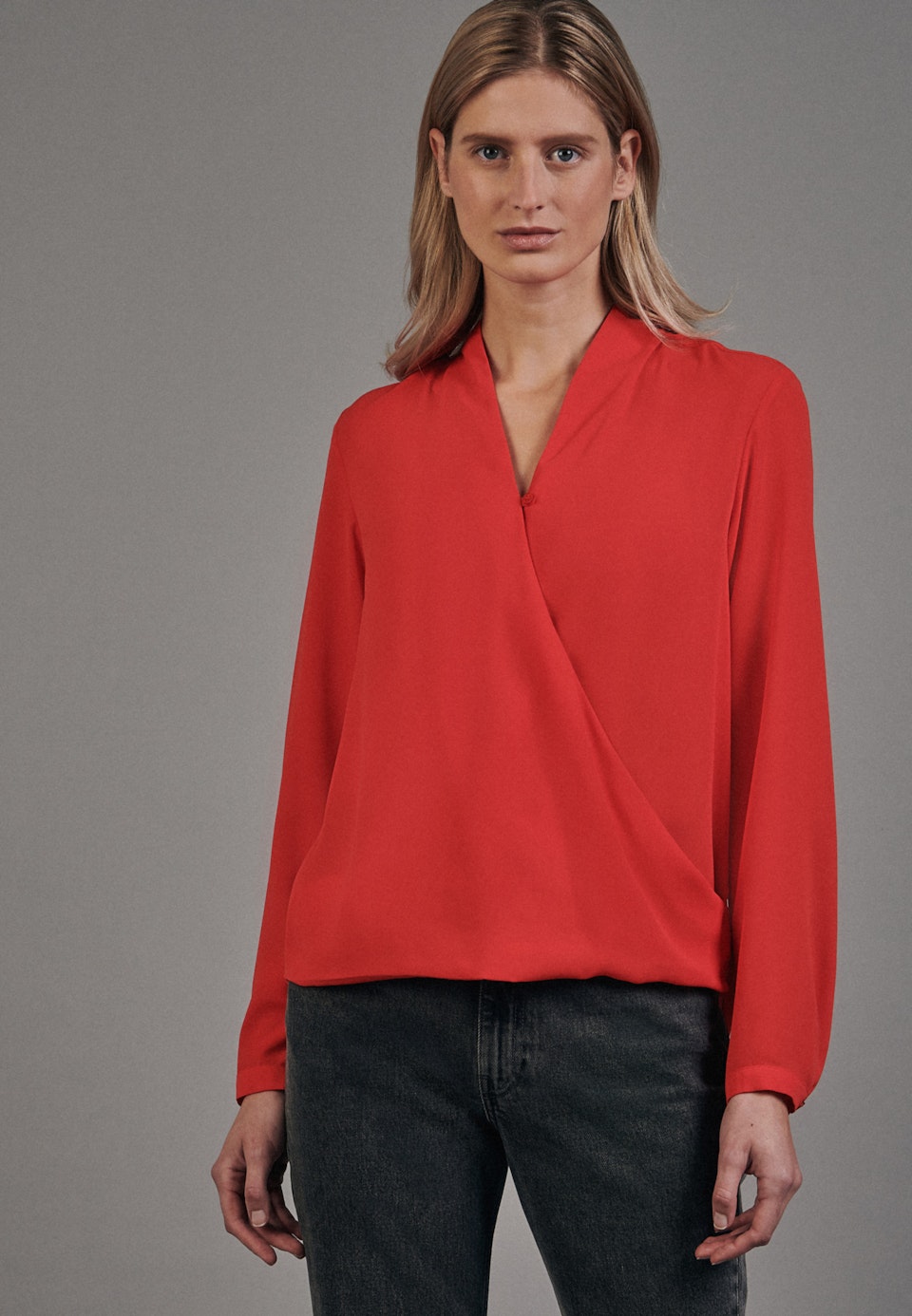 Krepp Wickelbluse aus 100% Polyester in Rot | Seidensticker Onlineshop