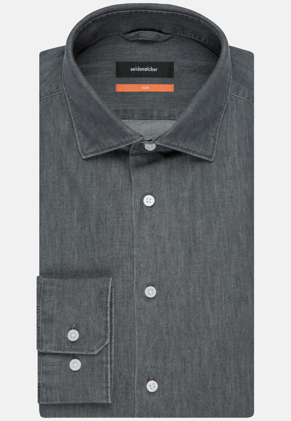 Denimhemd in Slim mit Kentkragen in Grau | Seidensticker Onlineshop