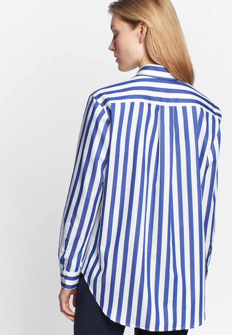 Satin Shirt Blouse made of 100% Cotton in Medium blue | Seidensticker Onlineshop