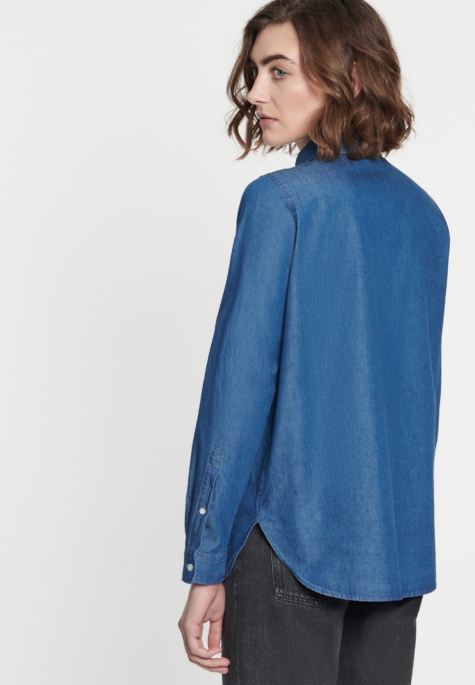 Denim Hemdbluse aus 100% Baumwolle in Mittelblau | Seidensticker Onlineshop