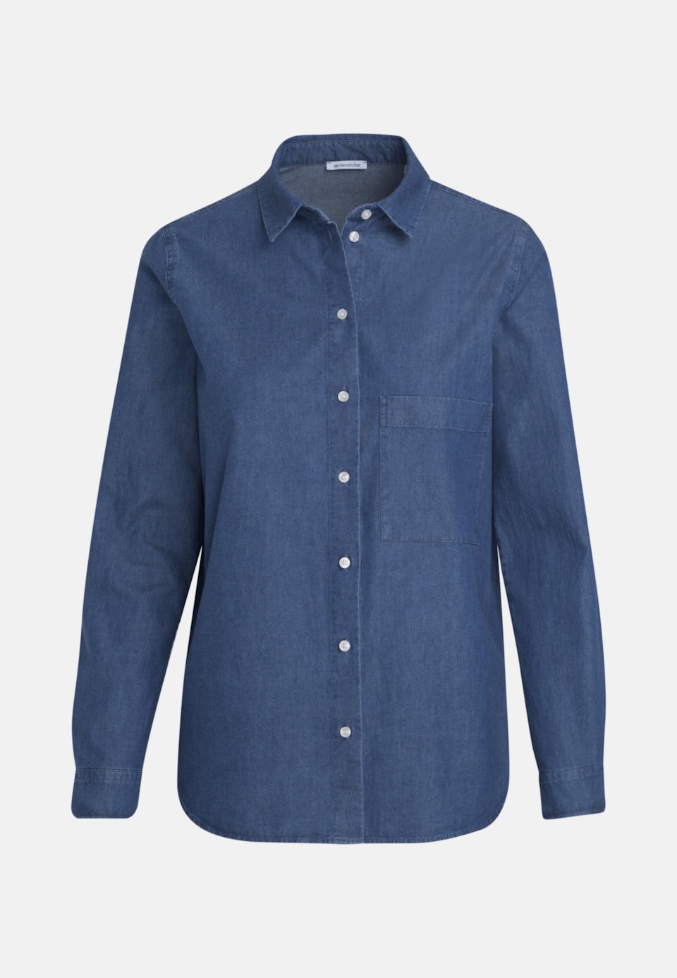 Denim Hemdbluse aus 100% Baumwolle in Mittelblau | Seidensticker Onlineshop