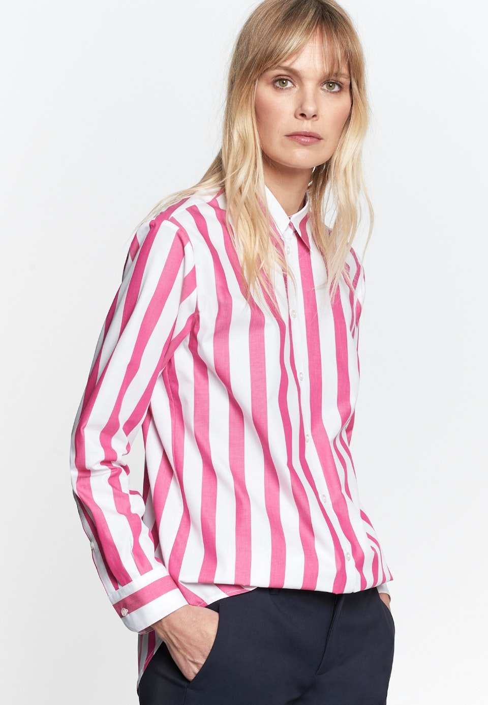 Satin Hemdbluse aus 100% Baumwolle in Rosa/Pink | Seidensticker Onlineshop