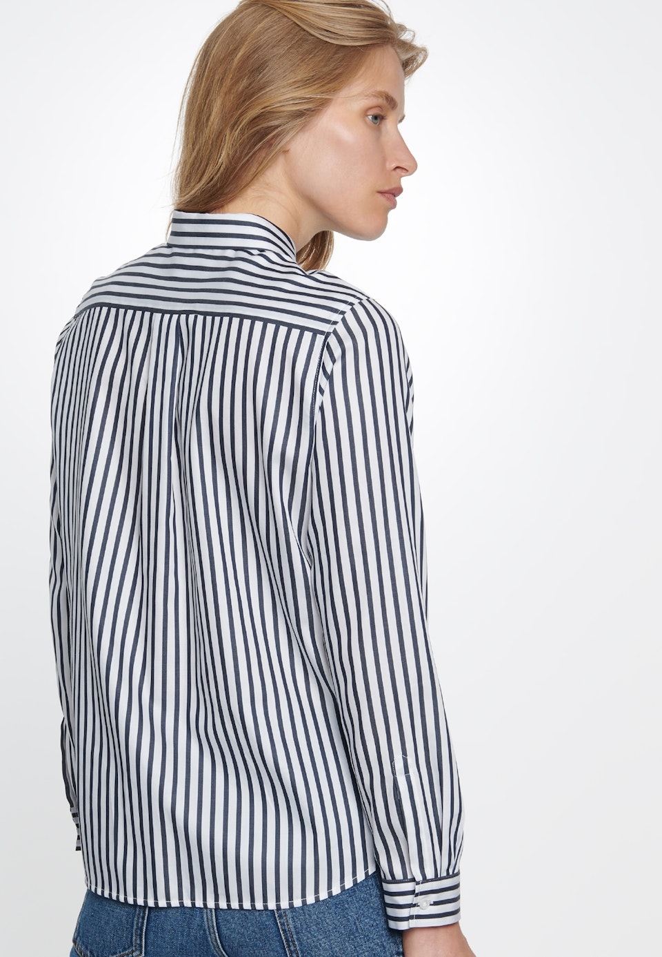Satin Hemdbluse aus 100% Baumwolle in Dunkelblau | Seidensticker Onlineshop