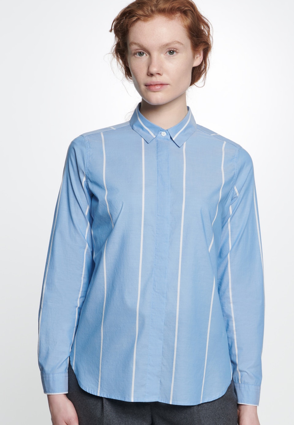 Popeline Hemdbluse aus 100% Baumwolle in Hellblau | Seidensticker Onlineshop