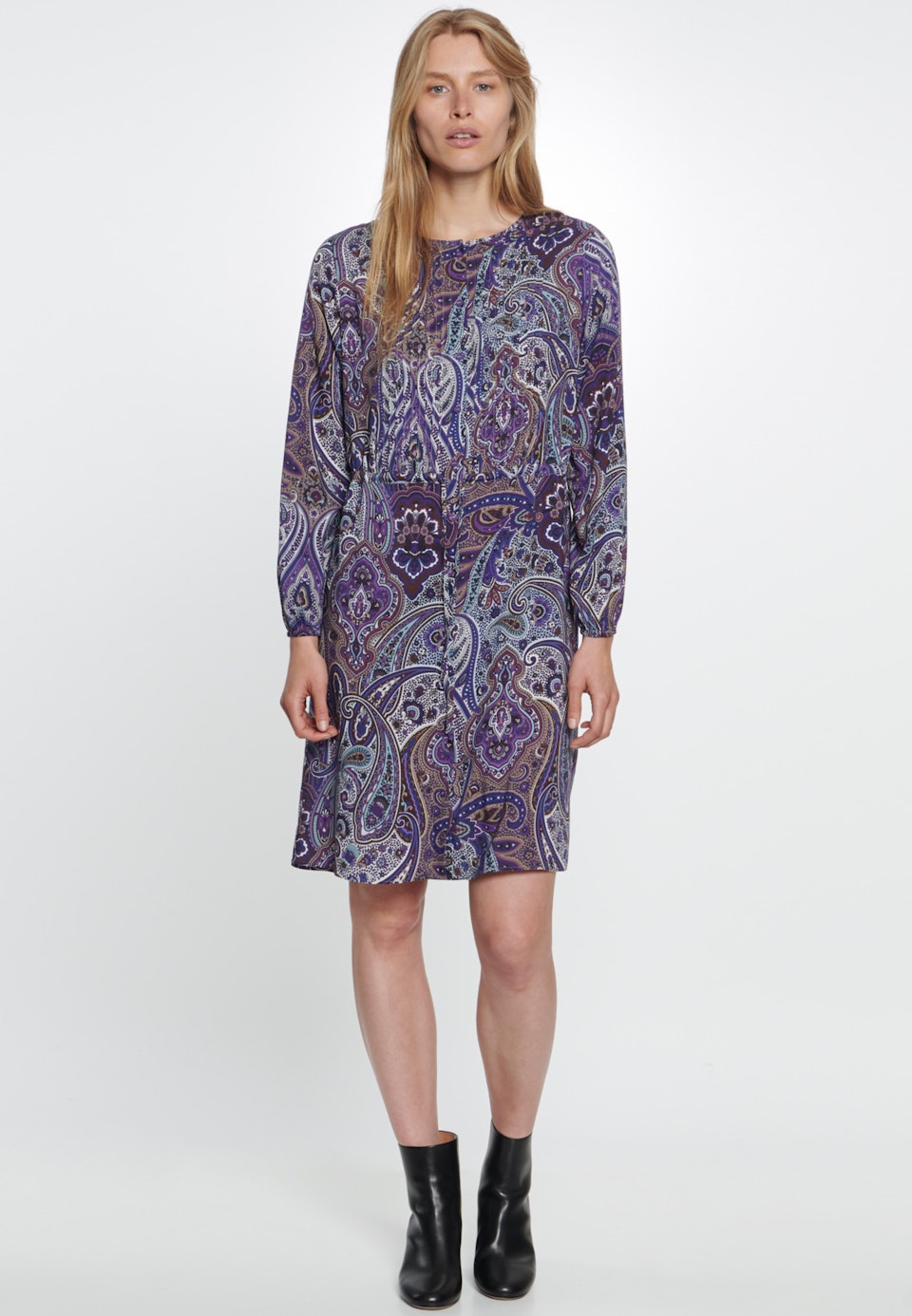 Voile Midi Kleid aus 100% Viskose in Lila | Seidensticker Onlineshop