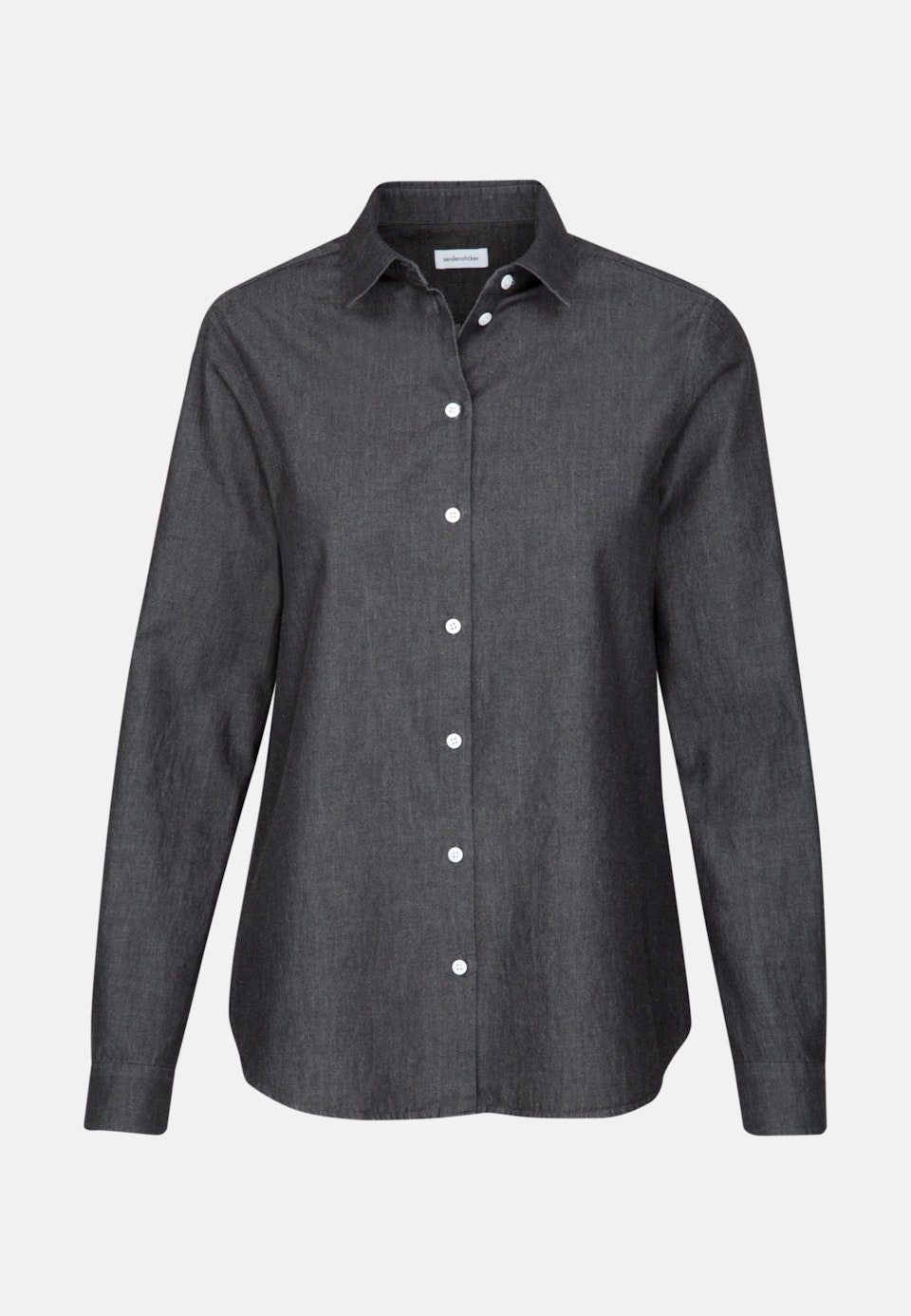 Denim Hemdbluse aus 100% Baumwolle in Grau | Seidensticker Onlineshop